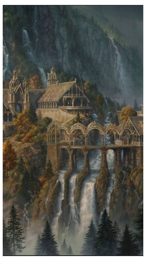 The Hobbit The Lord Of The Rings Rivendell Art Wallpaper For Android