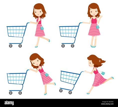Girl Pushing Shopping Cart Hi Res Stock Photography And Images Alamy