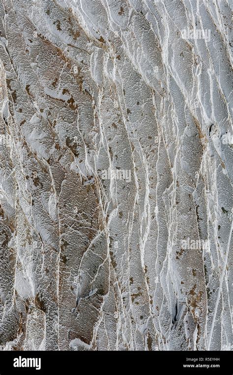 Surface Hoar Ice Crystals Formed On Rockface In Winter Stock Photo Alamy