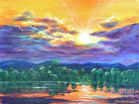 Sunset Painting By Gina De Gorna Fine Art America