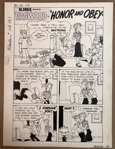 Blondie Comics 33 Pg 9 12 Aug 1951 4 Pg Story Paul Fung Jr In Roland Benton S Blondie