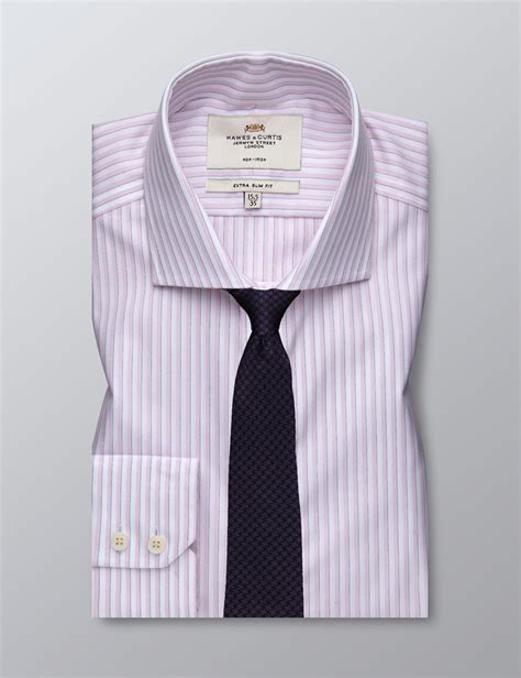 Non Iron Multi Stripe Men S Extra Slim Fit Shirt With Windsor Collar