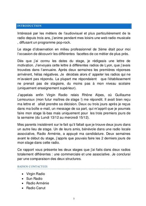 Rapport De Stage Dobservation 3ème