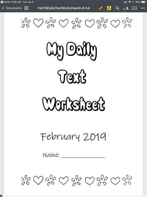 October 2020 Daily Text Worksheets For Young Ones And Adults Etsy In