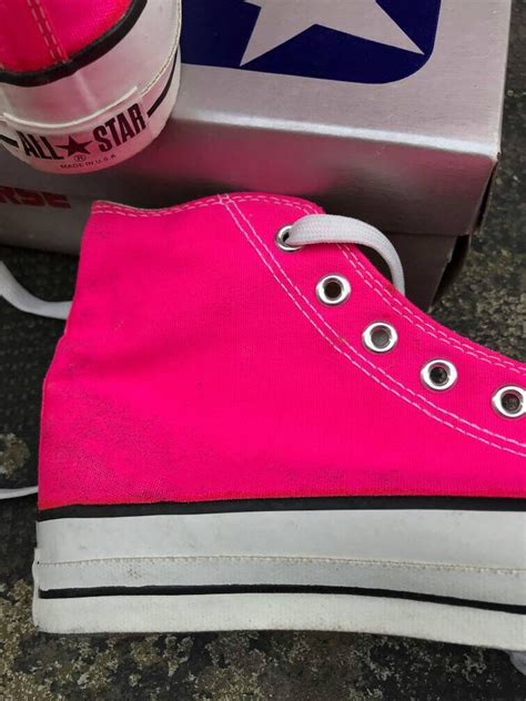 80s Neon Pink Converse Deadstock Converse Usa Vintage Nylon Rare Size 9
