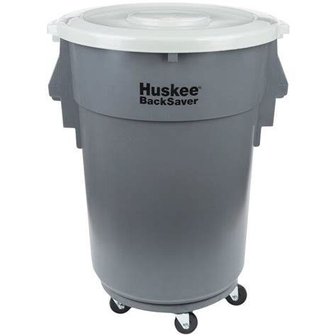 Continental Huskee 44 Gallon Gray Ribbed Vented Round Trash Can Lid
