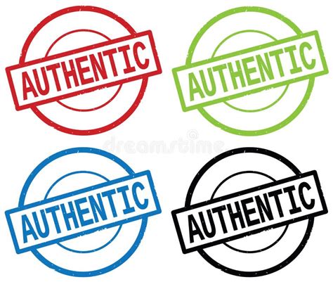 Authentic Text On Round Simple Stamp Sign Stock Illustration