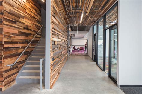 Longleaf Lumber Reclaimed Wood Wall And Ceiling Paneling In Workspace