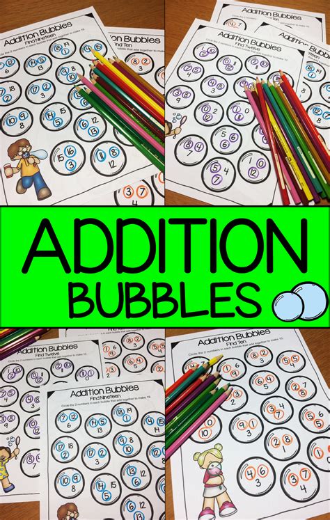 Addition Worksheets Bubbles Activity For Addition Facts Practice