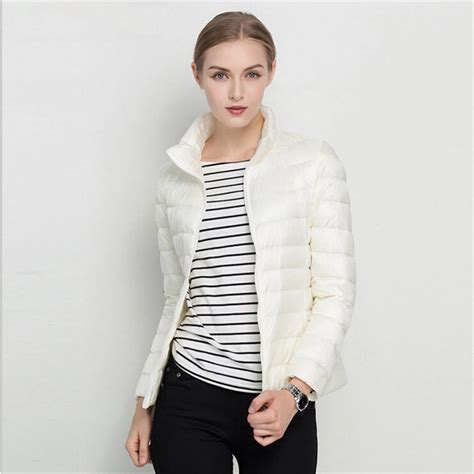 2019 New Women White Duck Down Jacket Winter Coat Ultra Light Slim