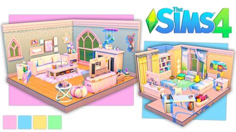 Dollhouse Challenge💚🏡 The Sims 4 Speed Build Pastel Rooms Youtube
