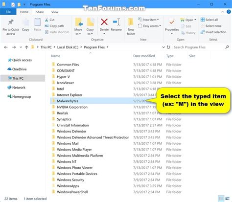 Change When Typing Into List View Action In Windows 10 File Explorer