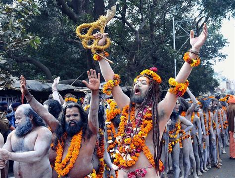 Thousands Of Naga Sadhus Take Dip During Kumbh Shahi Snan The Hindu
