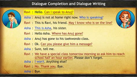 Dialogue between more than two characters, even more so. 🎉 Dialogue examples for 2 person. Write a dialogue between ...
