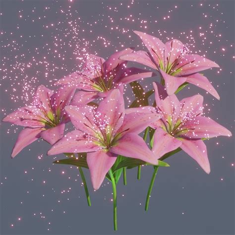 Lily Flower Rigged Animated 3d Model Animated Rigged Cgtrader