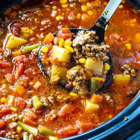 Crock Pot Spicy Vegetable Beef Soup Spicy Southern Kitchen