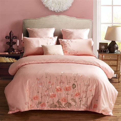 4pcs 100 Cotton 60s Sateen Fabric Bed Set Queen Size Bedding Sets