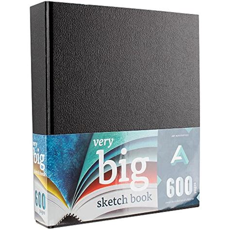 Hardcover Sketchbook 600 Pages 300 Sheet Black Cover Art Supply Drawing