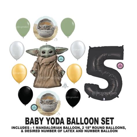Mandalorian Baby Yoda Party Balloon Set Star Wars Birthday Balloons