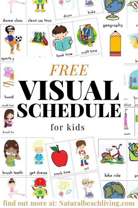 Daily Visual Schedule For Kids Free Printable In 2020 Kids Schedule