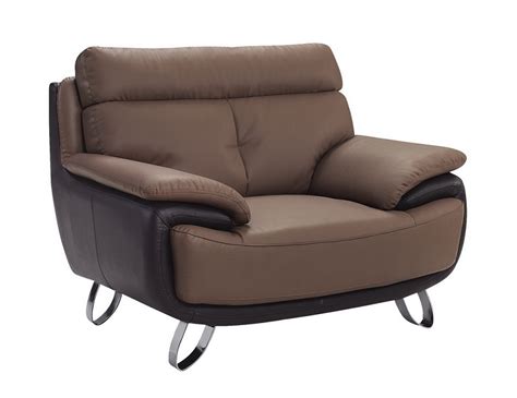 Top 10 best chair review for overweight people : Contemporary Tan / Brown Bonded Leather Living Room Chair ...