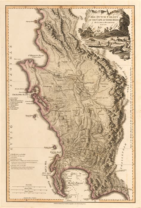 Antique Map Cape Of Good Hope South Africa By Faden 1795