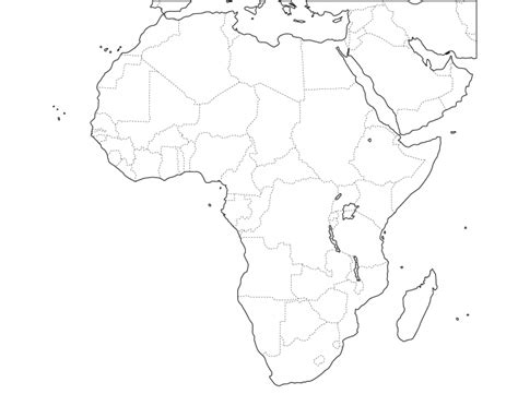 Slepá Mapa Afrika — Printable Worksheet
