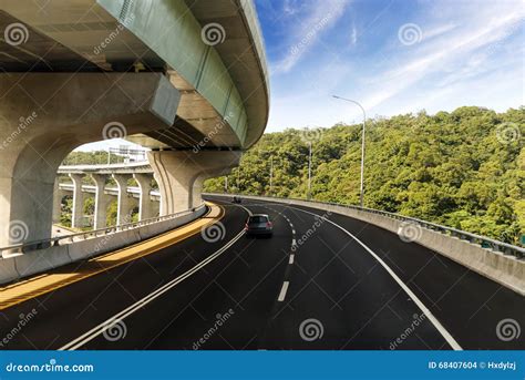 Architecture Of Highway Construction With Beautiful Curves Stock Photo