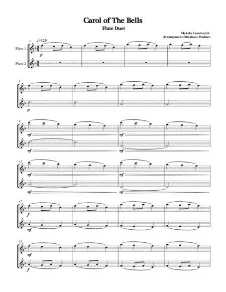 Carol Of The Bells Flute Duet By Mykola Leontovych Digital Sheet