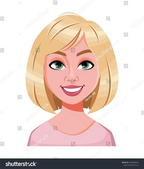 Face Expression Beautiful Blonde Woman Cheerful Stock Vector Royalty Free 1686838690