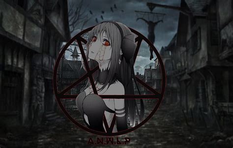 Girl Gothic Blood Anime Pentagram Madskillz For Section прочее