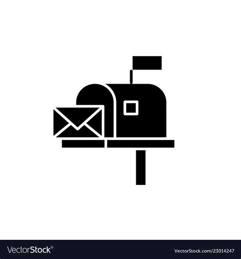 Mailbox Black Icon Sign On Isolated Royalty Free Vector