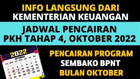 Jadwal Pencairan Pkh Tahap Oktober Dan Penyaluran Bpnt Oktober