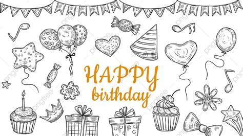 Happy Birthday Doodle Vector Hd Png Images Happy Birthday Elements