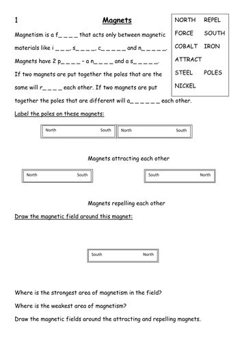 Using these 3rd grade math worksheets will help your child to 4th grade. Magnets worksheet 1.doc | Science worksheets, Magnets science, Science