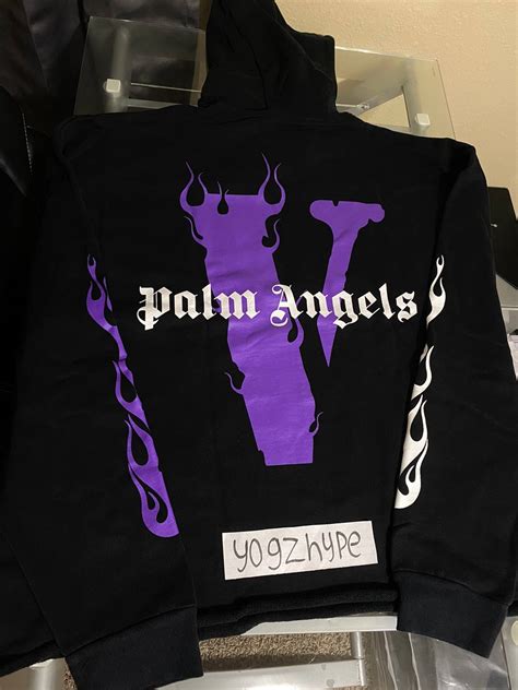 Vlone Palm Angels X Vlone Purple Flame Staple Hoodie Grailed