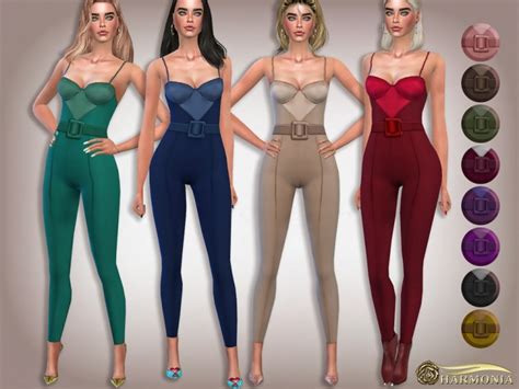 Strapless Satin Bustier Jumpsuit By Harmonia At Tsr Sims 4 Updates