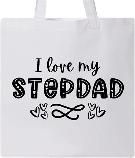 Inktastic I Love My Stepdad With Hearts Tote Bag White