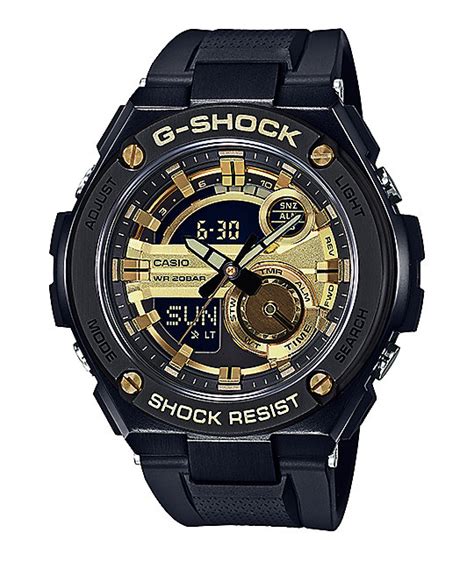 Audible listen to books & original audio performances. G-Shock GST210B-1A9 G-Steel Black & Gold Watch | Zumiez