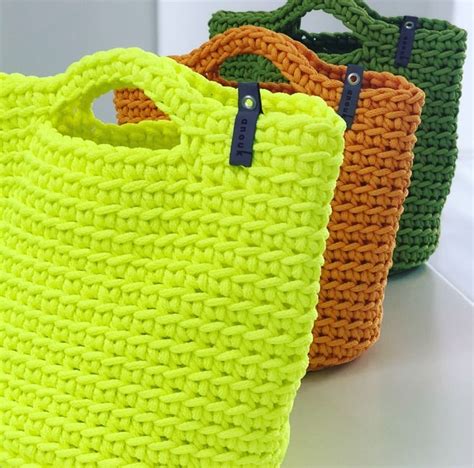 Tote Bag Scandinavian Style Crochet Tote Bag Handmade Bag Knitted