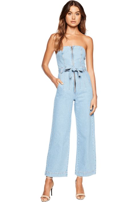 Wide Leg Denim Romper Ladies Clothing And Playsuits And Jumpsuits