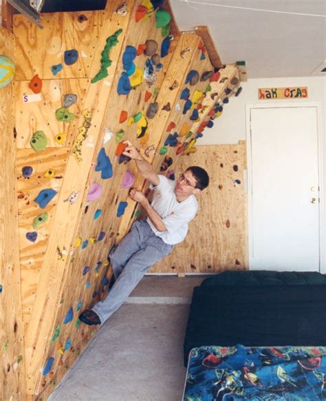 The Hahns Homebuilt Climbing Wall In Our Garage