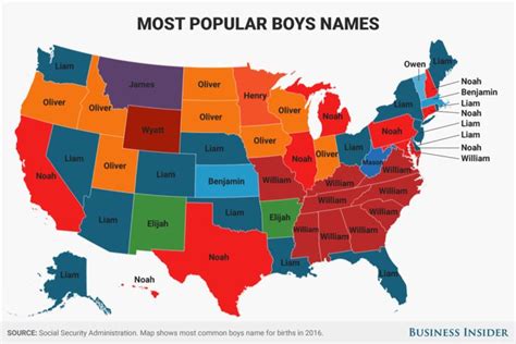 Here Are The Most Popular Baby Names In Every Us State Most Popular