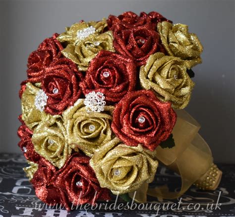 Artificial Glitter Rose Wedding Bouquets Bling Bridal Bouquets