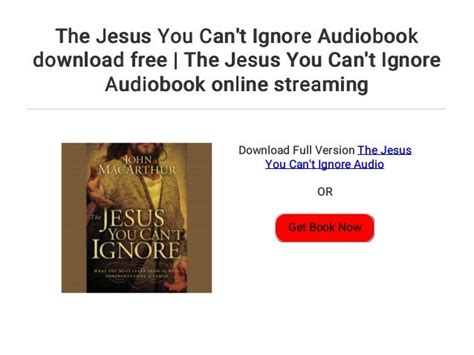 The Jesus You Cant Ignore Audiobook Download Free The Jesus You Can