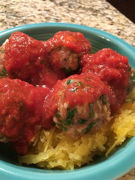Spaghetti Squash And Turkey Meatballs