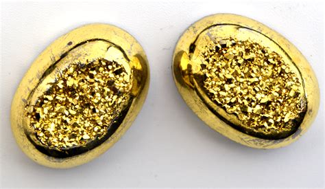 23890 Carat Gold Metallic Druzy Loose Opaque Stone Property Room