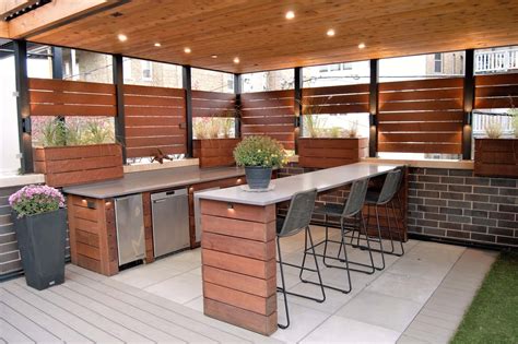 Rooftop And Patio Outdoor Space With Outdoor Kitchen Lake