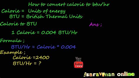 Kcal H Para Btu H