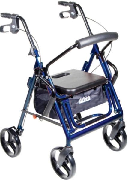 Drive Medical 795b Duet Dual Function Transport Wheelchair Walker
